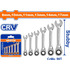 Set 6 Llaves Combinadas Cortas Con Crique Wadfow Wsp6406 Color Gris