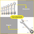 Set 6 Llaves Combinadas Cortas Con Crique Wadfow Wsp6406 Color Gris